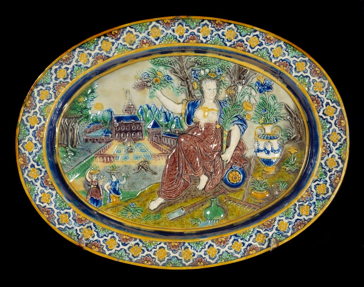 Bernard Palissy (1510-1589) 美丽的釉面陶瓷花盆 作者 伯纳德·帕利西