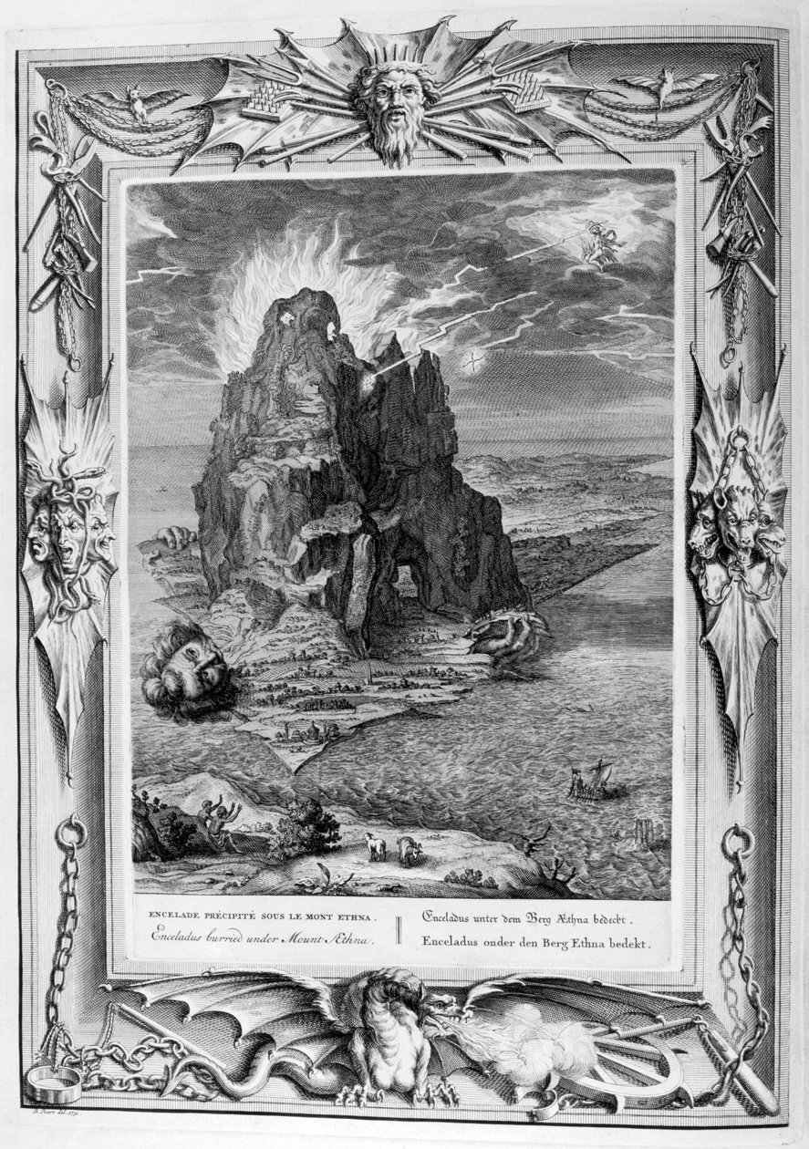 土卫二埋在埃特纳火山下，1733年 作者 伯纳德·皮卡特