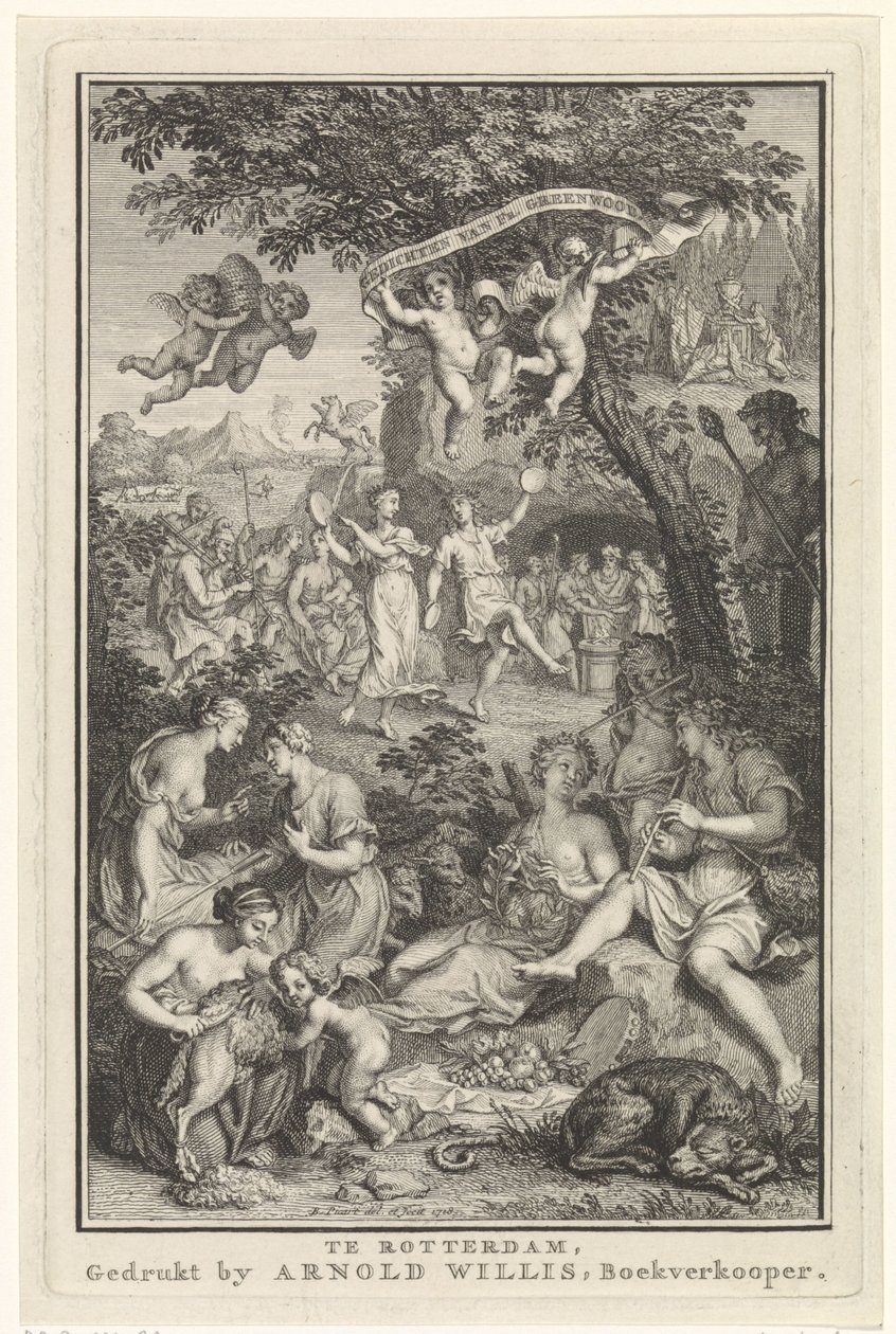 有牧羊人和牧羊女的风景画
扉页：F. 格林伍德，诗集，1719 年 作者 伯纳德·皮卡特