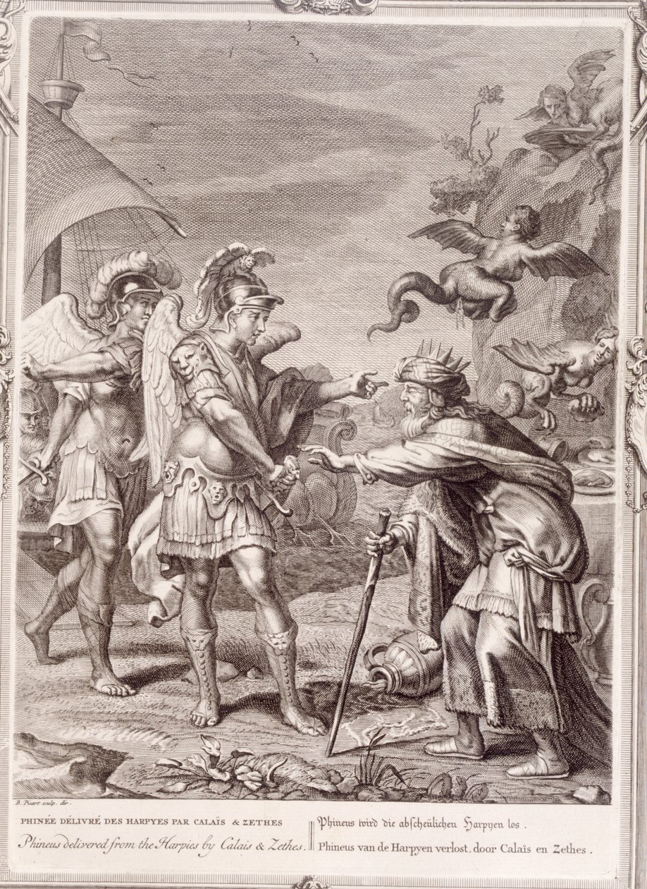 Phineus于1731年由Calais和Zethes的Harpies提供 作者 伯纳德·皮卡特