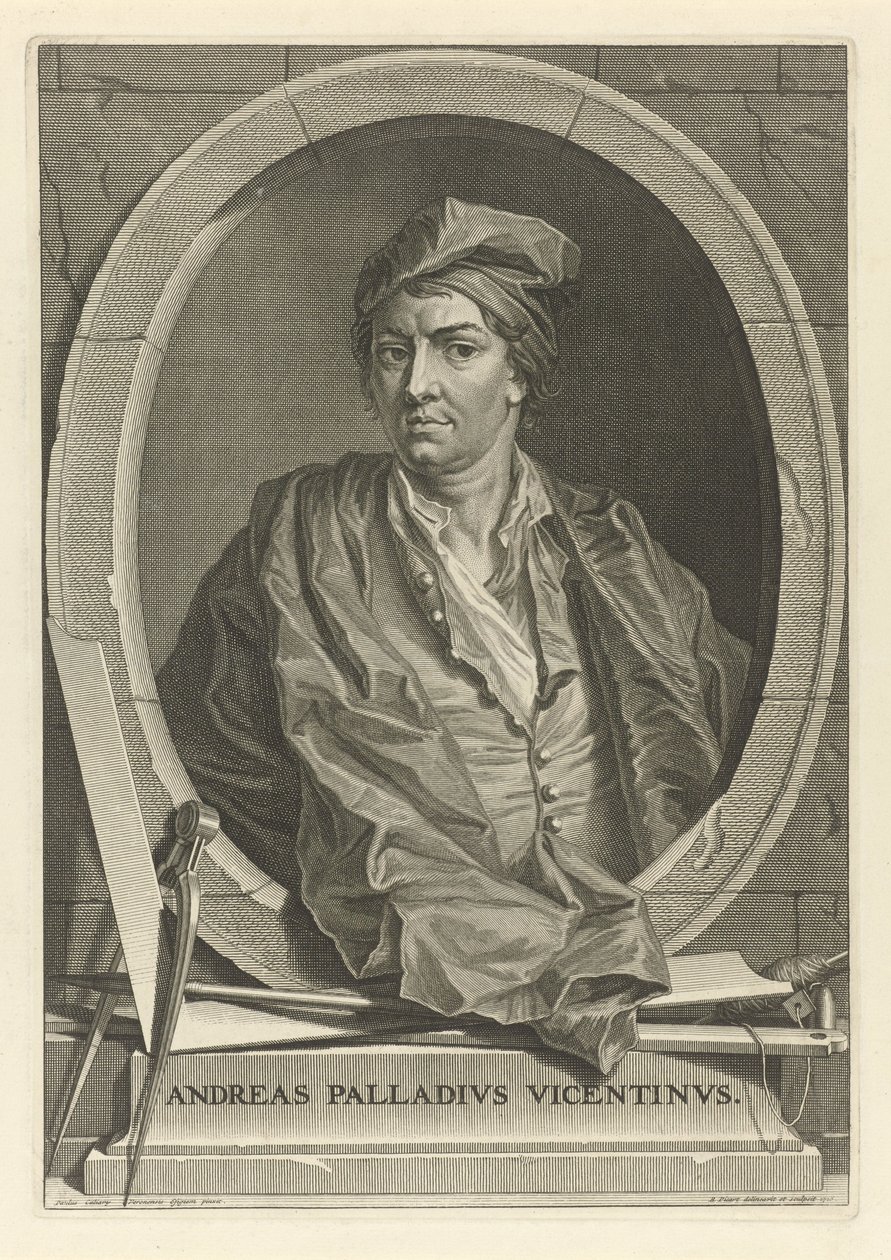 建筑师安德烈·帕拉迪奥（Andrea Palladio）的画像，1508年至1580年在保罗·韦罗内塞之后（Paolo Veronese），1716年。 作者 伯纳德·皮卡特