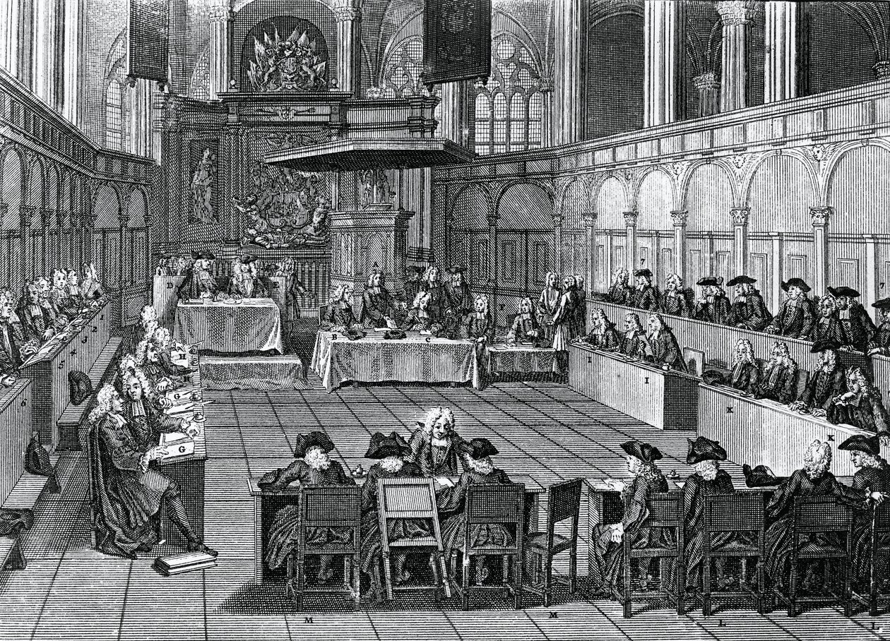1730 年在荷兰阿姆斯特丹的 Nieuwe Kerk（新教堂）举行的新教主教会议，由 Bernard Picart（1673-1733 年）雕刻 作者 伯纳德·皮卡特