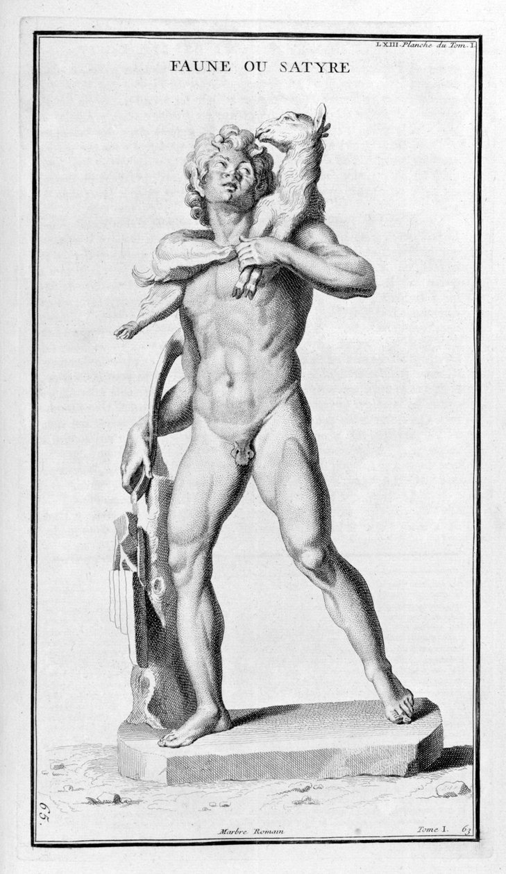 Faun或Satyr，1罗马雕像后，1757年 作者 伯纳德·德·蒙福孔