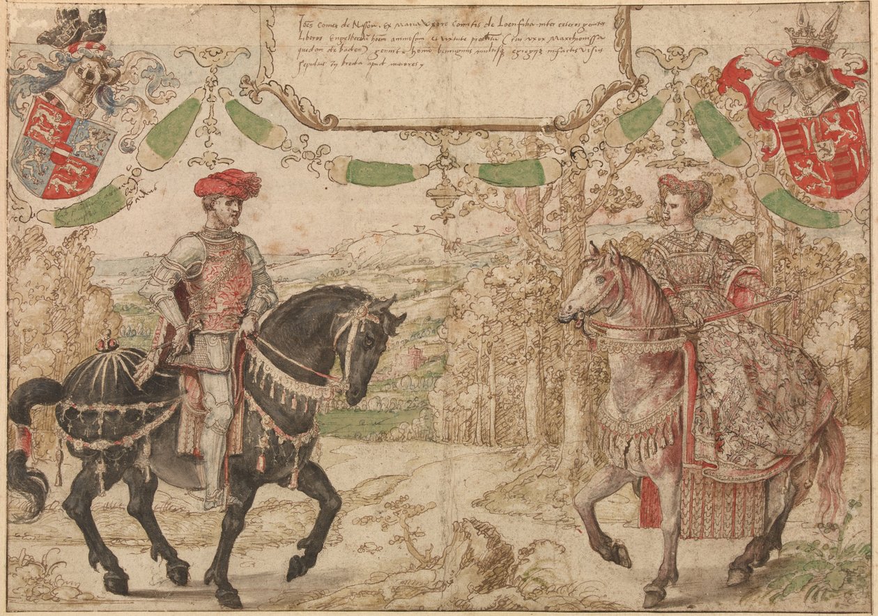 拿骚的扬·约翰四世伯爵和他的妻子玛丽亚（Loon and Heinsberg Countess），约1530年 作者 伯纳德·范·奥利