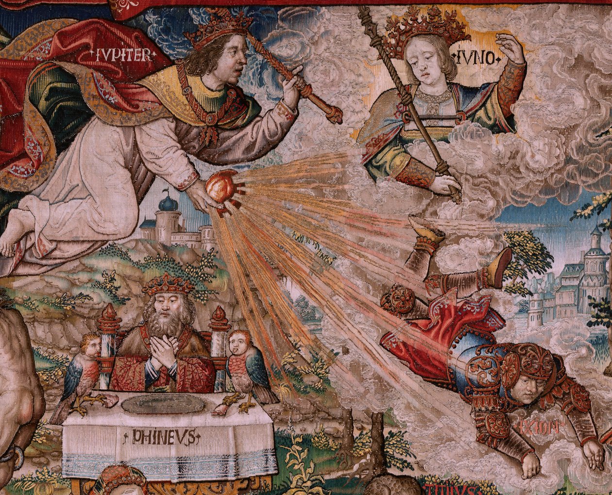 佛兰德挂毯荣誉系列。正义》（La Justicia, Los Honores）。系列挂毯的第九幅。Bernard van Orley 和 Jan Gossaert (Mabuse) 圈子里的漫画家模特。布鲁塞尔 Pieter van Aelst 制造。约 1550 年。织物 金、银、 作者 伯纳德·范·奥利
