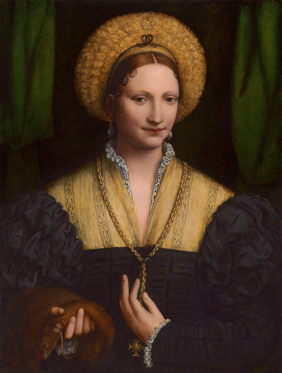 一位女士的肖像，1520-1525 作者 贝纳迪诺·路易尼
