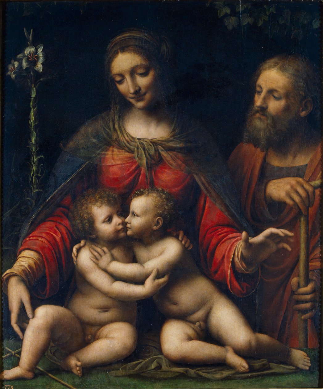 《施洗约翰的神圣家庭》（施洗约翰的神圣家庭） 贝尔纳迪诺·卢尼（Bernardino Luini）（约 1480-1532 年）画作，尺寸 100x84 厘米，马德里普拉多博物馆 作者 贝纳迪诺·路易尼