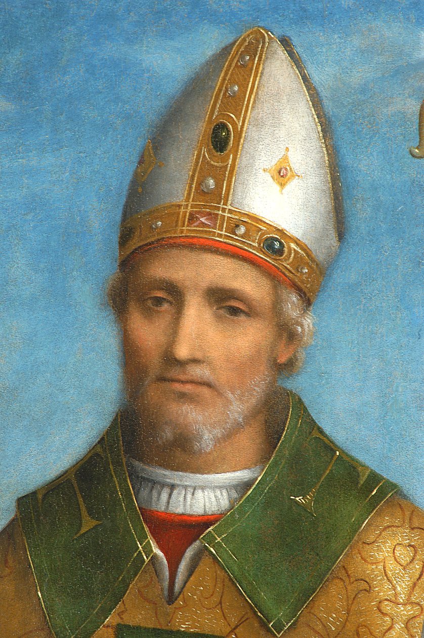 Saint Ambrose，1520-22（船上的蛋彩画）（细节3496310） 作者 贝纳迪诺·路易尼