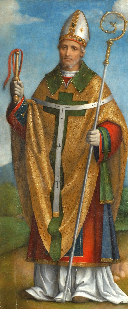 Saint Ambrose，1520-22（船上的蛋彩画） 作者 贝纳迪诺·路易尼