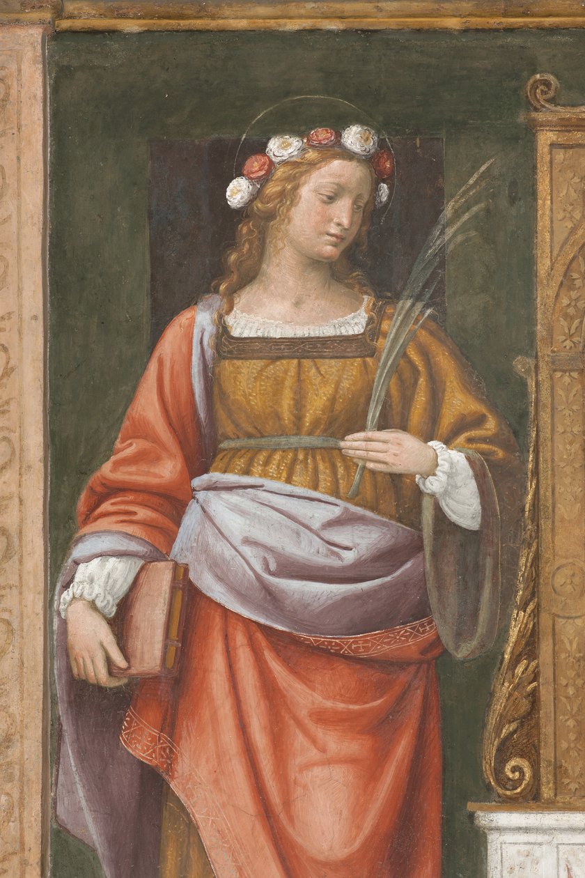 Saint Rose (fresco) (detail of 3497195) 作者 贝纳迪诺·路易尼