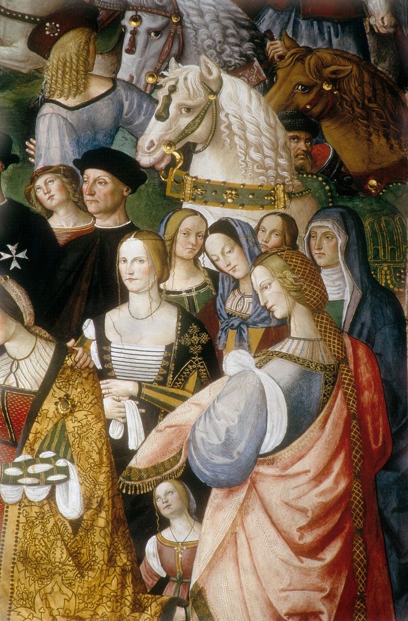 Enee Silvio Piccolomini presenting Eleonore of Portugal to Emperor Frederic III of the Holy Empire at the Camollia Gate in Siena”, detail (fresco) 作者 贝纳迪诺·贝托·平图里基奥