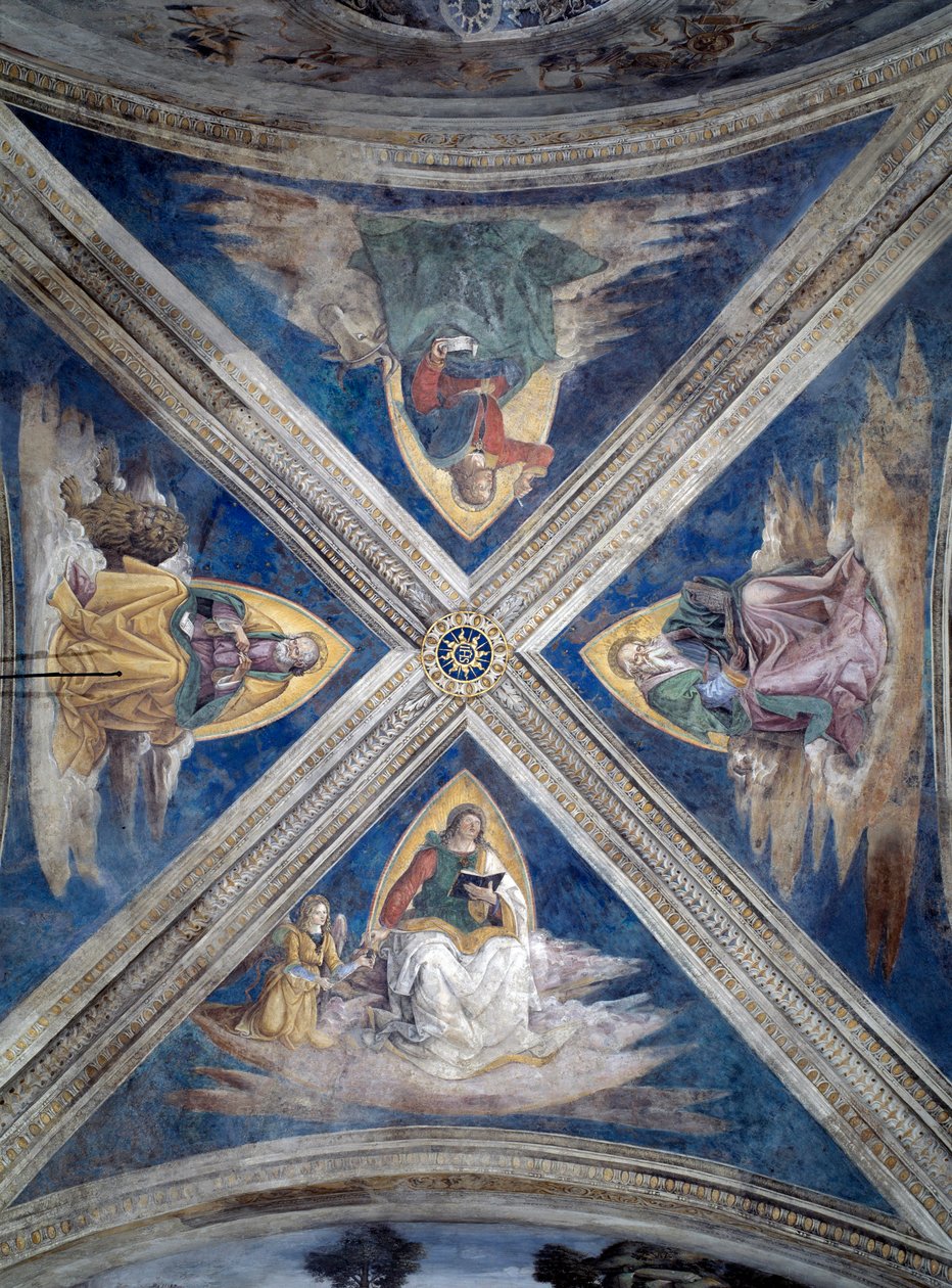 福音传教士圣伯纳丁的故事（四晶形）（壁画，约 1486 年） 作者 贝纳迪诺·贝托·平图里基奥