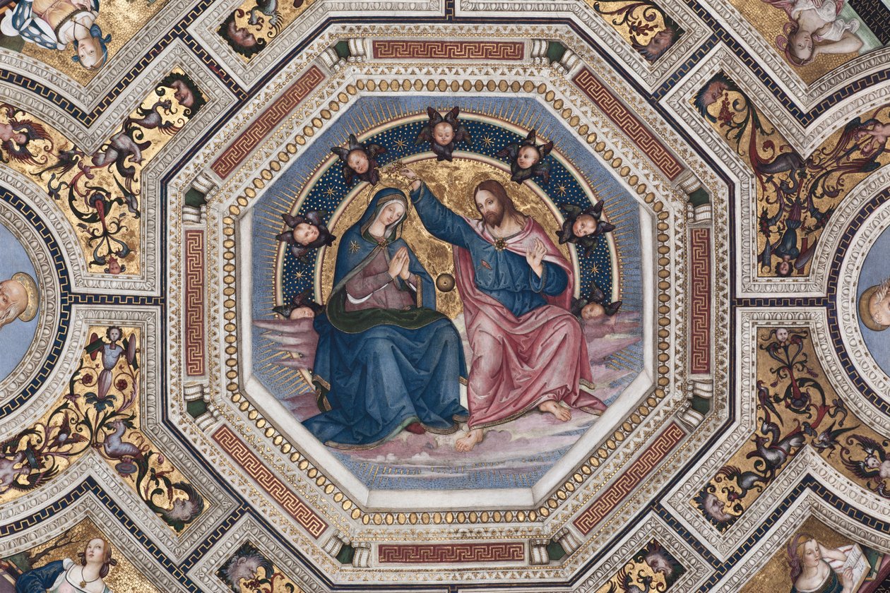 Pinturicchio (Bernardino di Betto) (1454-1513) - 1508-1510 罗马圣玛丽亚德尔波波罗大教堂（圣玛丽亚德尔波波罗教堂）的圣母合唱团加冕典礼 作者 贝纳迪诺·贝托·平图里基奥