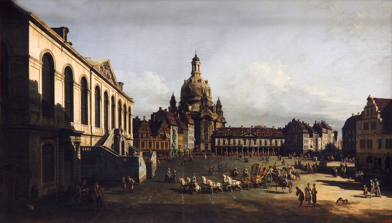 德累斯顿的新市场 作者 贝尔纳多·贝洛托（Canaletto）