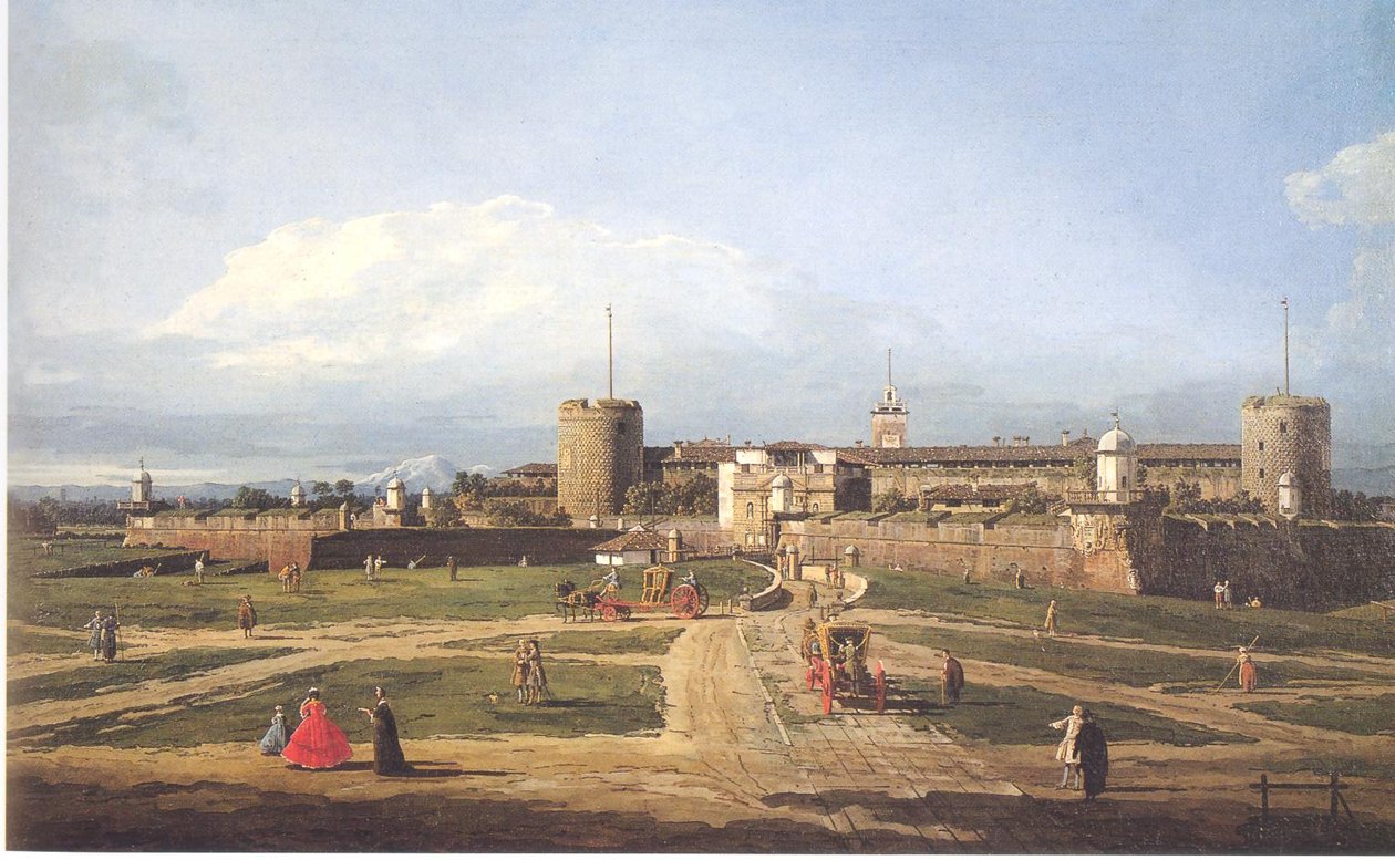 米兰的Castello Sforzesco 作者 贝尔纳多·贝洛托（Canaletto）