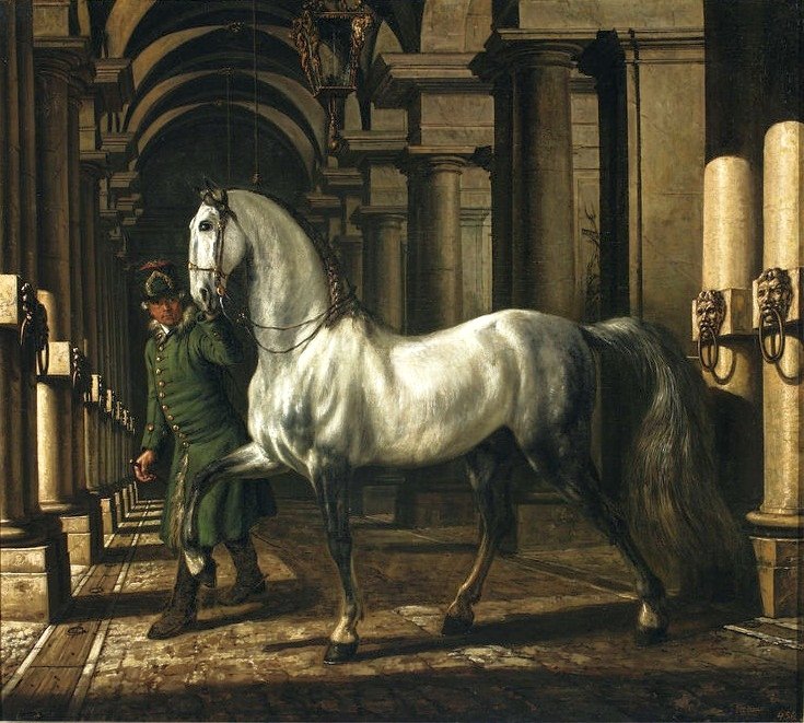 新郎领导一匹马 作者 贝尔纳多·贝洛托（Canaletto）