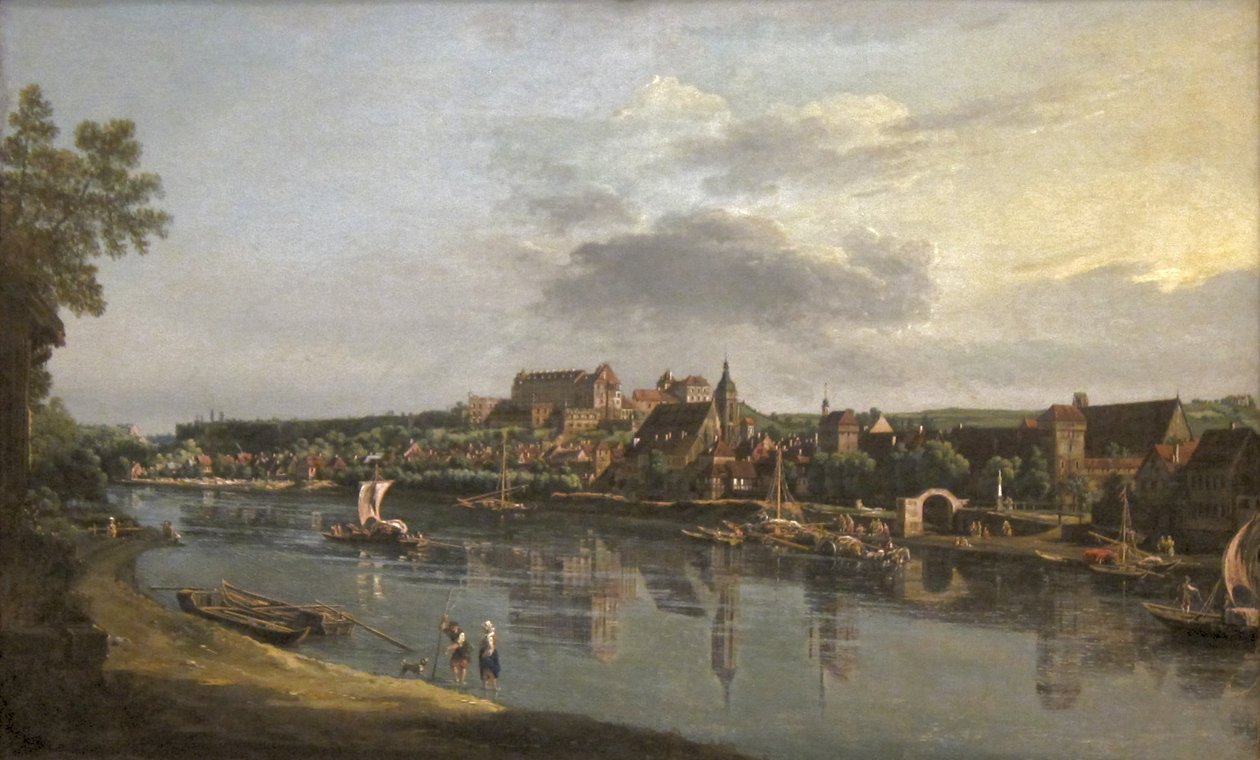 皮尔纳从易北河右岸看到 作者 贝尔纳多·贝洛托（Canaletto）