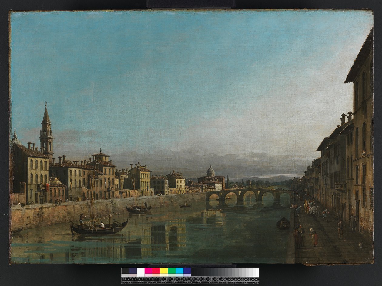 佛罗伦萨的Arno与Ponte alla Carraia，1745年 作者 贝尔纳多·贝洛托（Canaletto）