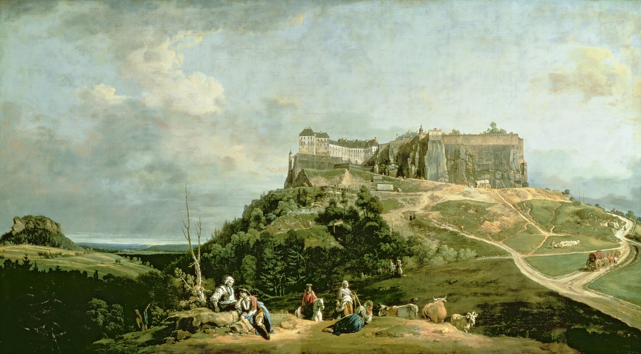 柯尼斯坦堡垒，18世纪 作者 贝尔纳多·贝洛托（Canaletto）