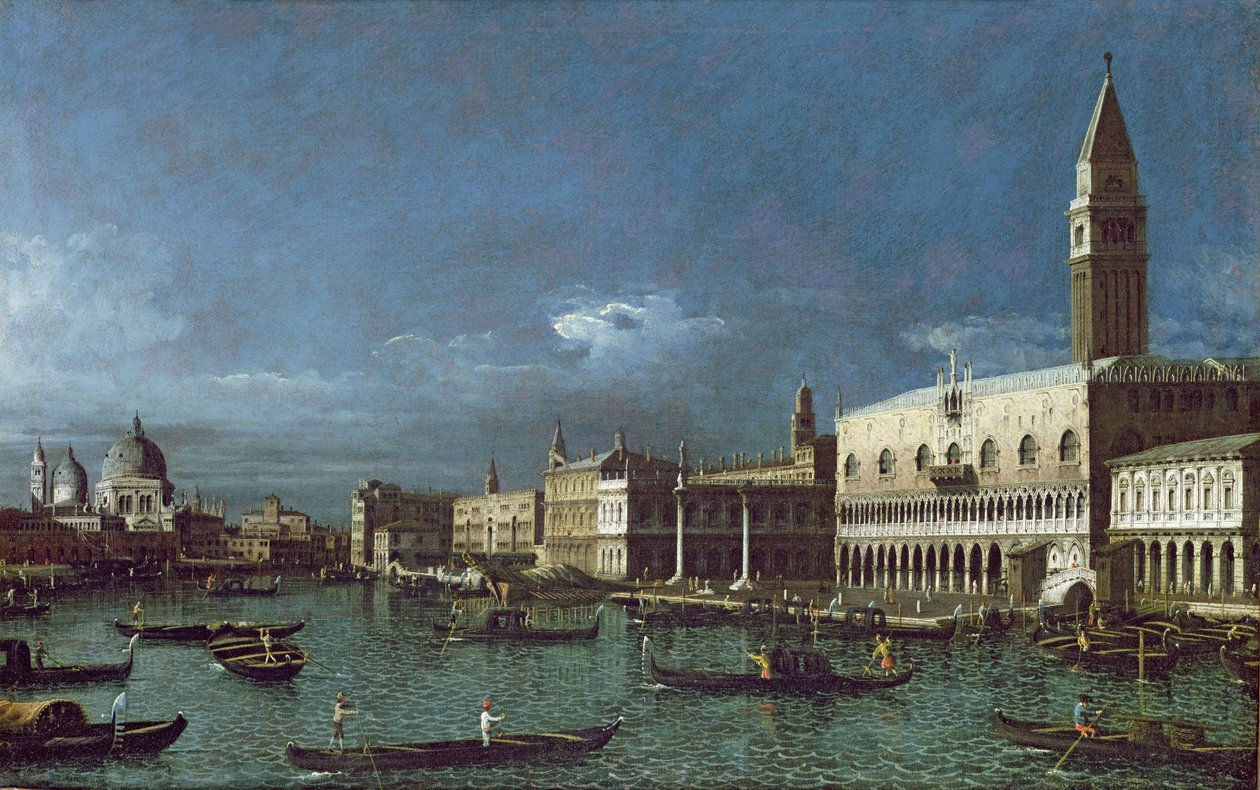 大运河与18世纪的Santa Maria della Salute教堂 作者 贝尔纳多·贝洛托（Canaletto）