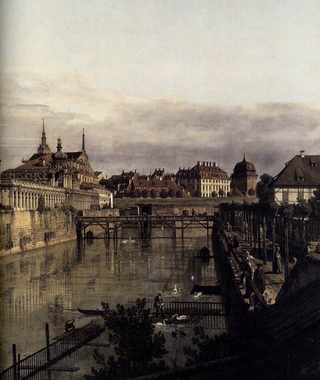 德累斯顿Zwinger的护城河 作者 贝尔纳多·贝洛托（Canaletto）
