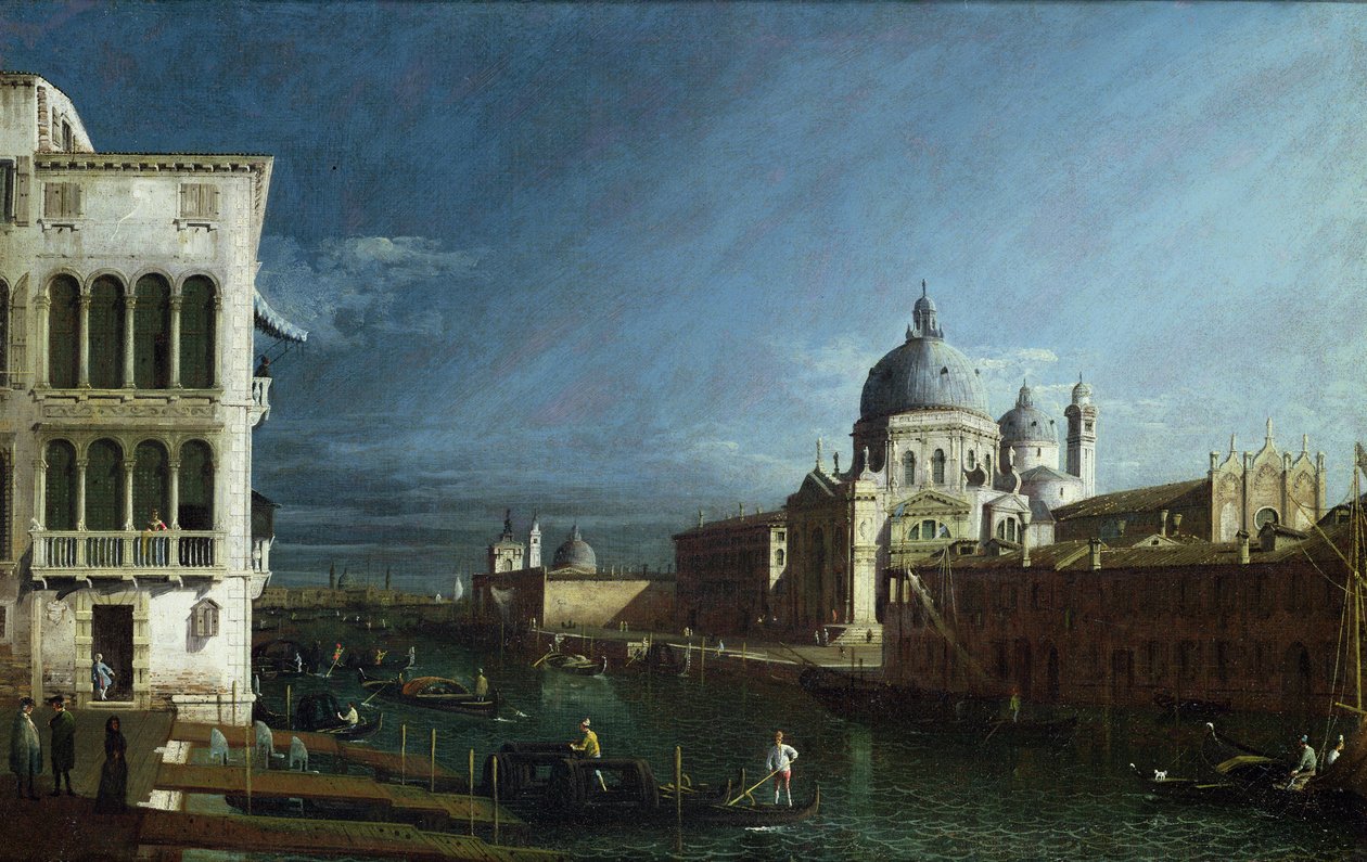 Molo西望与远处的总督宫（石油） 作者 贝尔纳多·贝洛托（Canaletto）