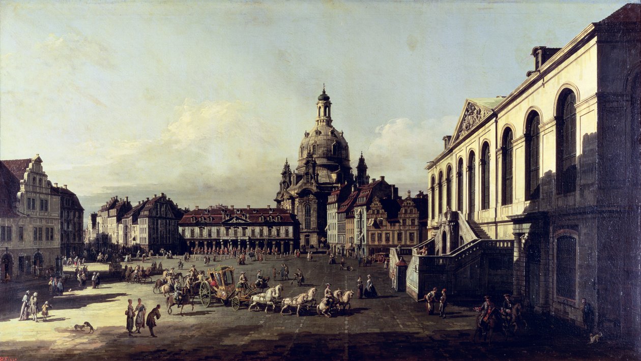 1747年在德累斯顿的新市场广场 作者 贝尔纳多·贝洛托（Canaletto）