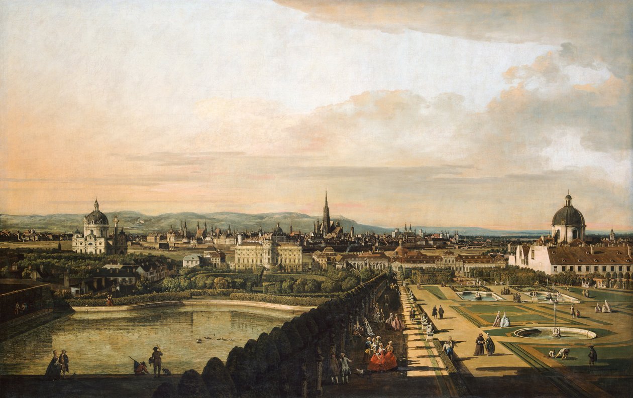 从Belvedere宫观看维也纳 作者 贝尔纳多·贝洛托（Canaletto）