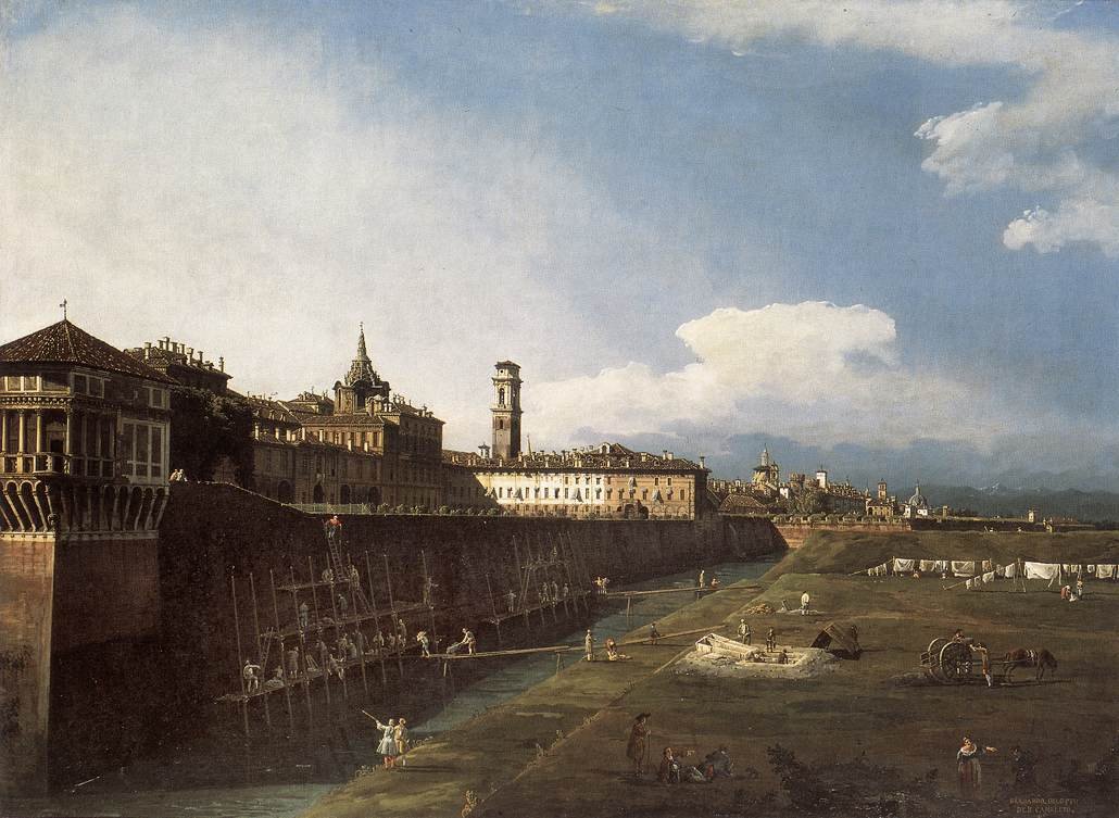 都灵看法在王宫附近的 作者 贝尔纳多·贝洛托（Canaletto）