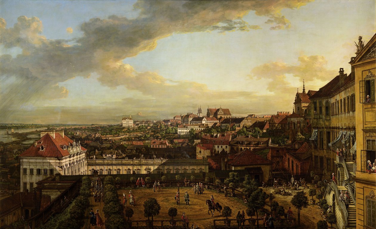 华沙看法从皇家城堡的大阳台的 作者 贝尔纳多·贝洛托（Canaletto）