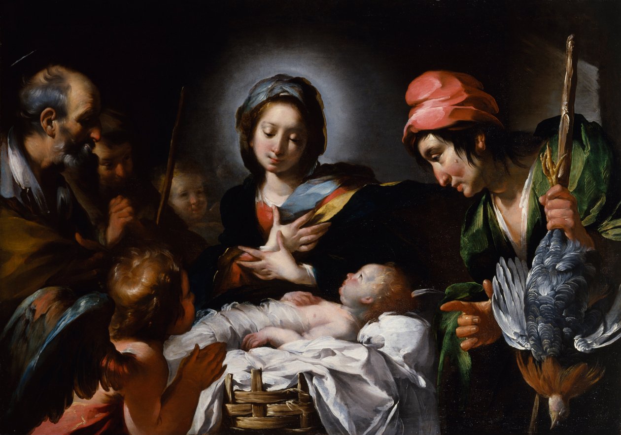 对牧羊人的崇拜 作者 贝尔纳多·斯特罗兹（Bernardo Strozzi）