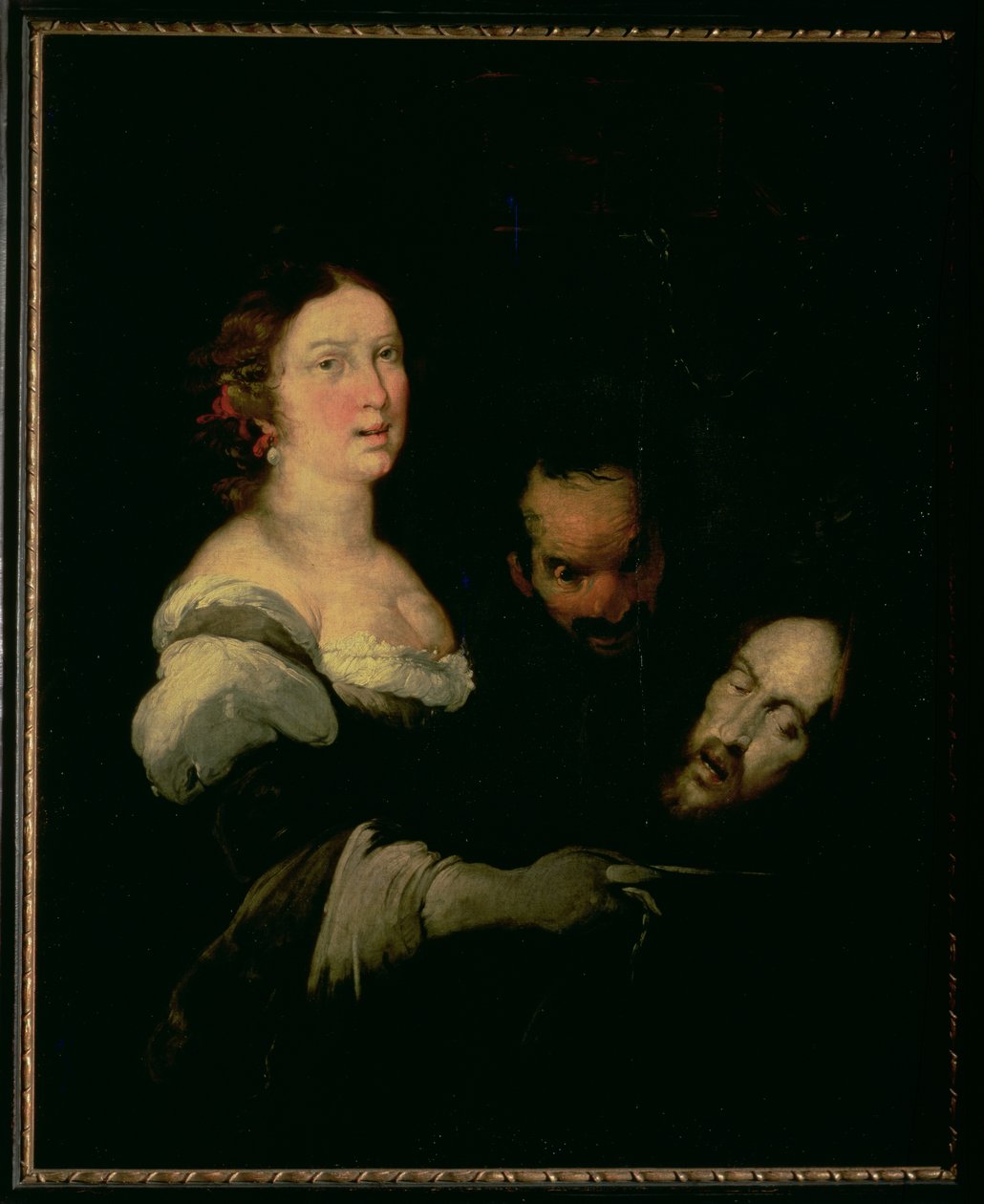 莎乐美与1635年圣施洗约翰的头 作者 贝尔纳多·斯特罗兹（Bernardo Strozzi）