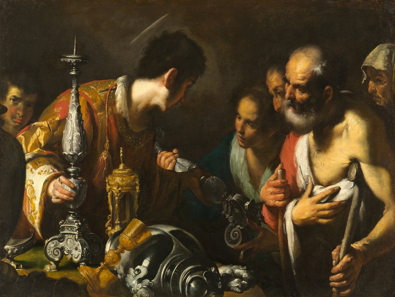 圣劳伦斯分发教会的宝藏 作者 贝尔纳多·斯特罗兹（Bernardo Strozzi）