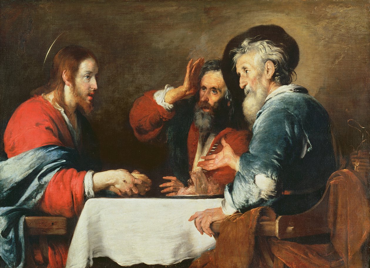 在Emmaus吃晚饭 作者 贝尔纳多·斯特罗兹（Bernardo Strozzi）