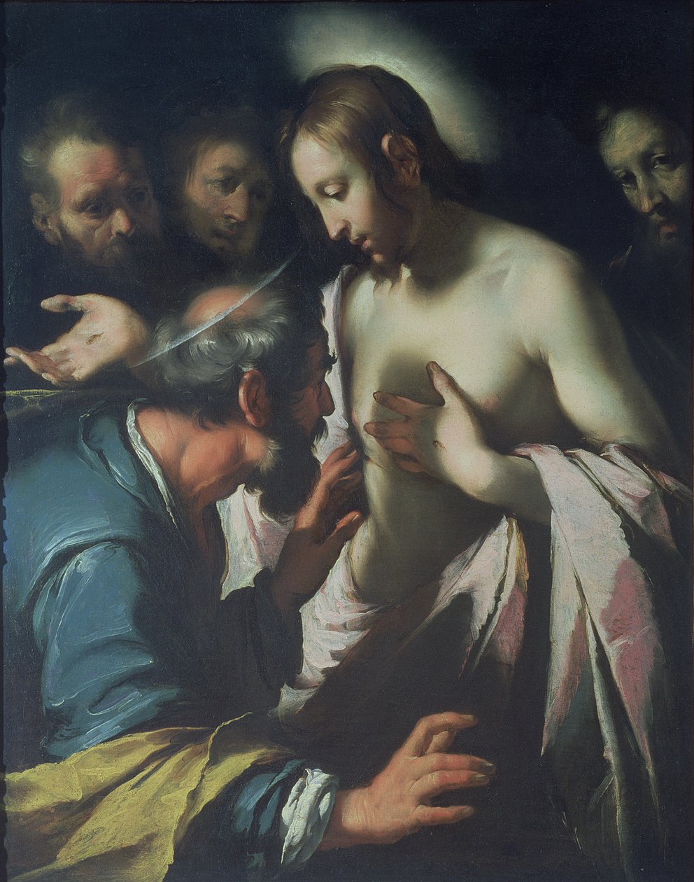 圣托马斯的Incredulity 作者 贝尔纳多·斯特罗兹（Bernardo Strozzi）