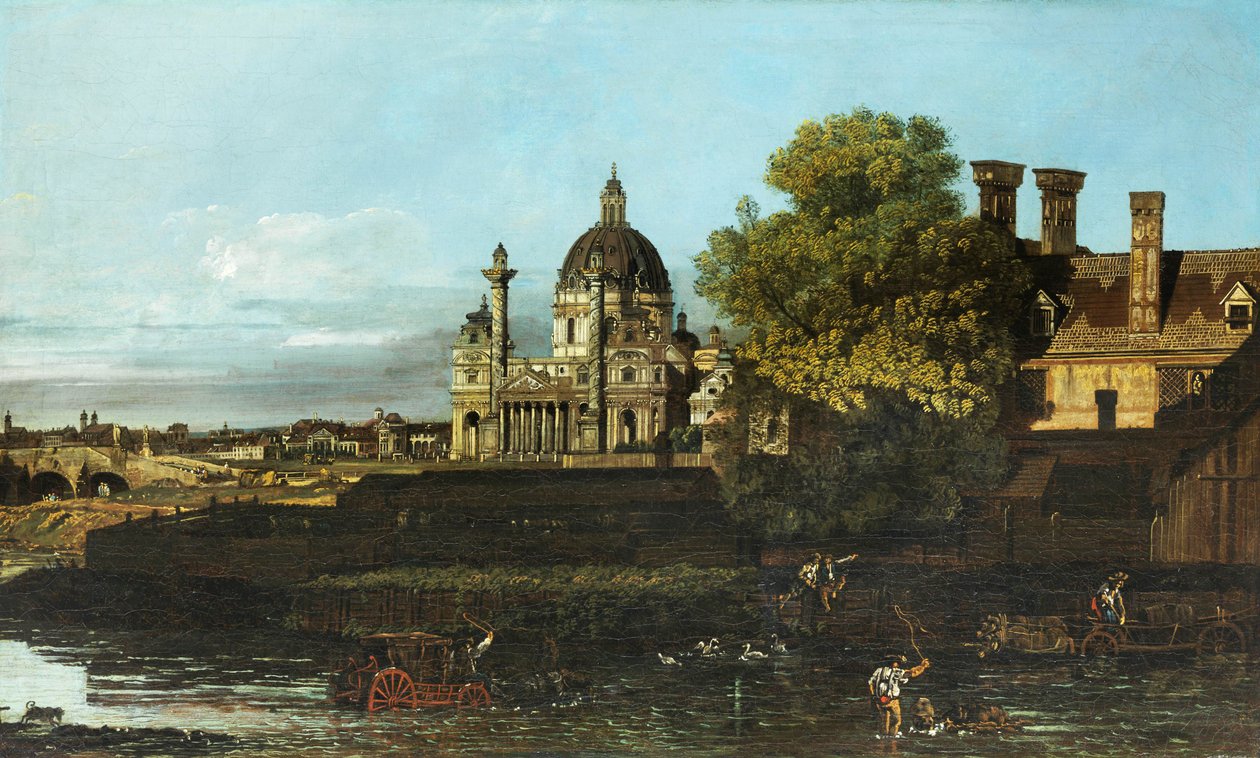 贝尔纳多-贝洛托 维也纳卡尔斯基教堂 作者 贝尔纳多·贝洛托（Canaletto）