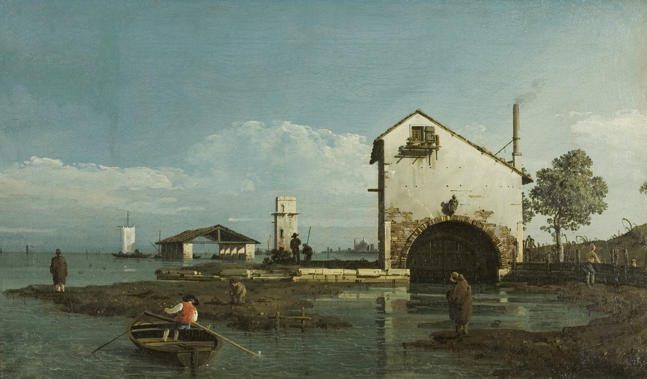 随想曲，泻湖，约1743年（布面油画 作者 贝尔纳多·贝洛托（Canaletto）