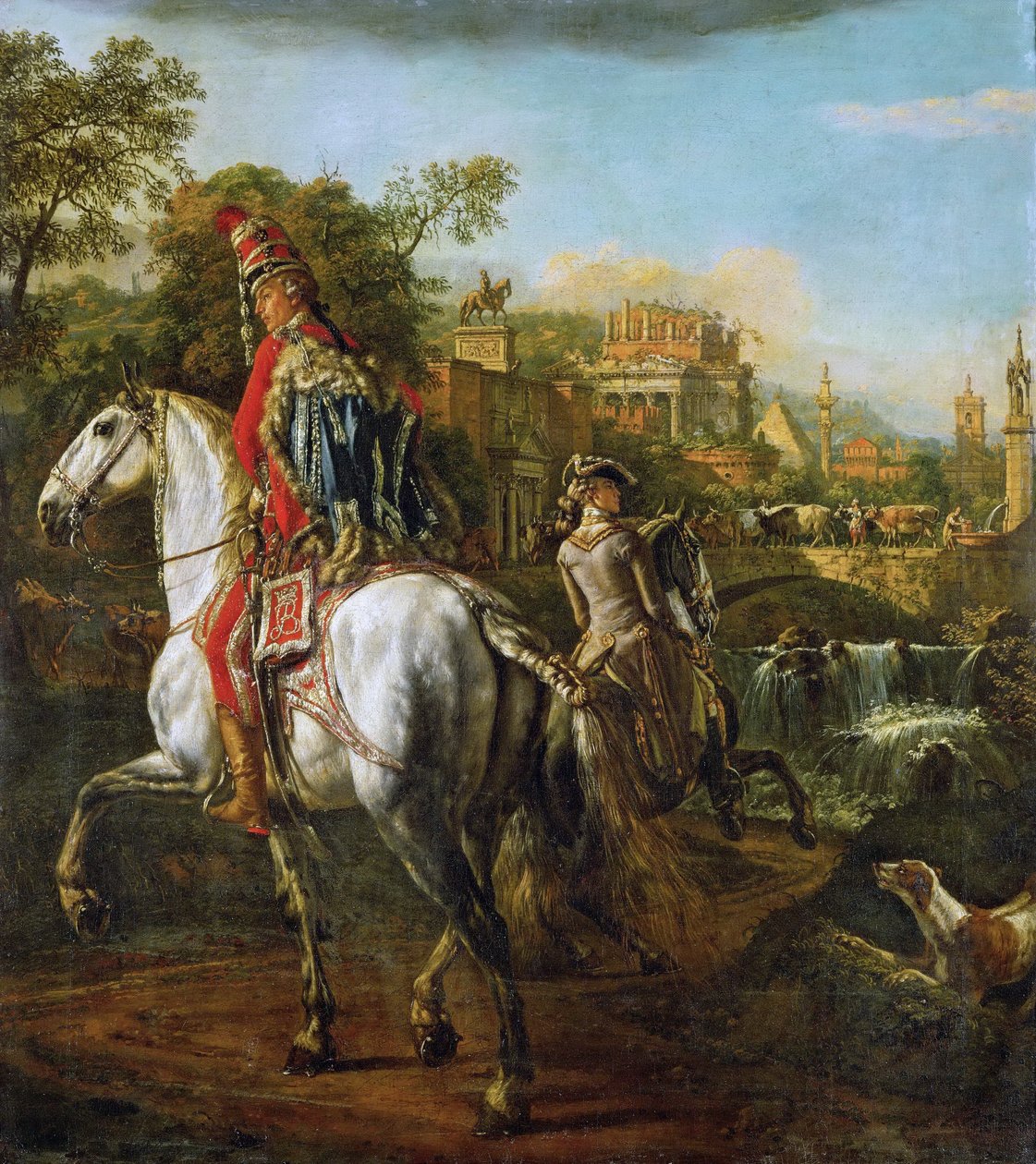 轻骑兵军官的马术肖像 作者 贝尔纳多·贝洛托（Canaletto）