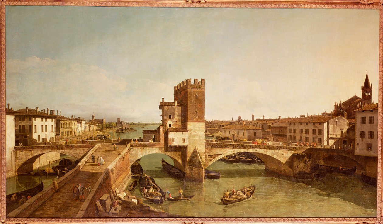 维罗纳Ponte Delle Navi 作者 贝尔纳多·贝洛托（Canaletto）