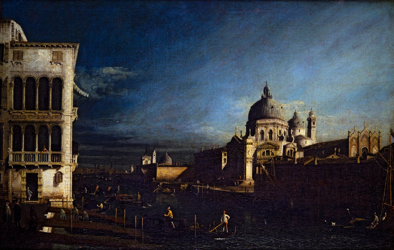 威尼斯双景，大运河和莫洛西望（帆布） 作者 贝尔纳多·贝洛托（Canaletto）
