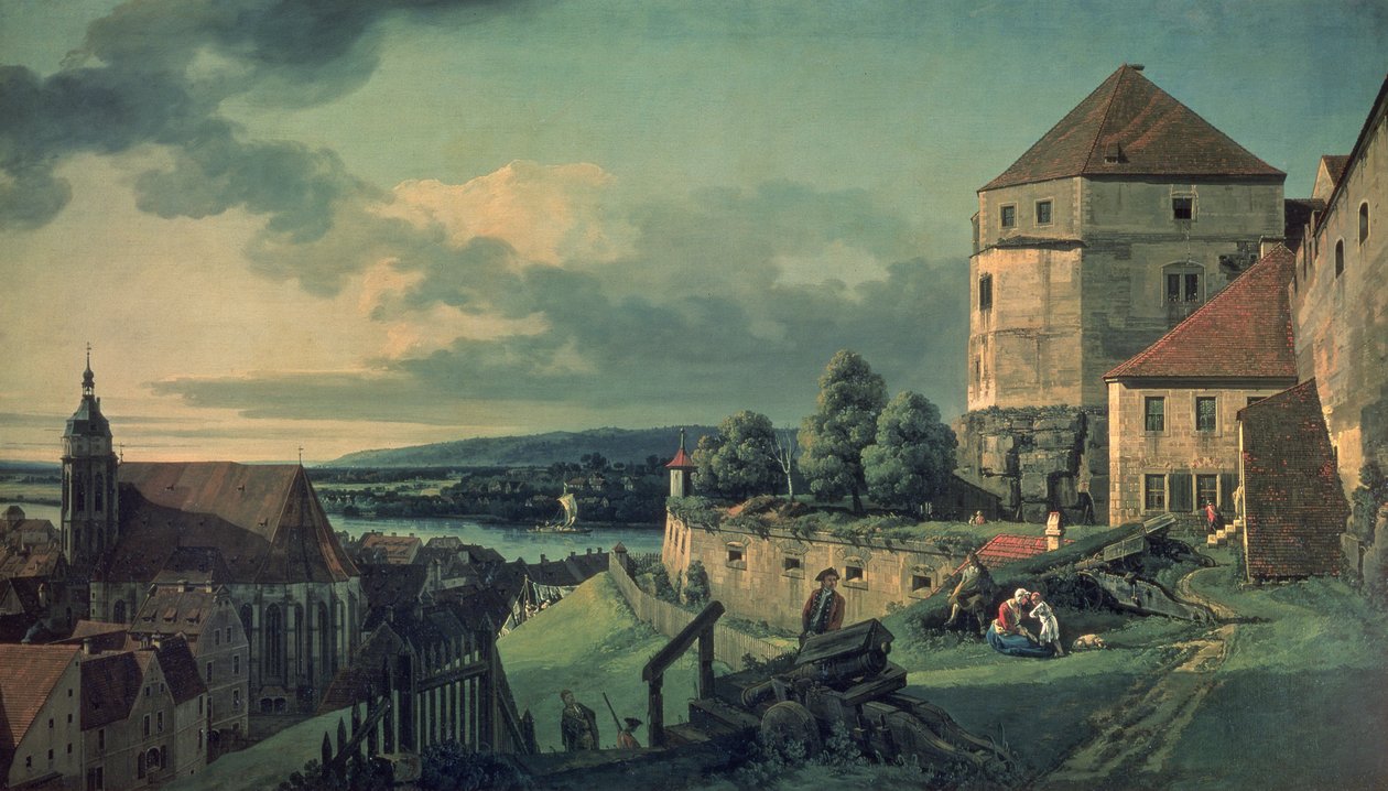 从城堡的景色（皮尔纳的景色） 作者 贝尔纳多·贝洛托（Canaletto）