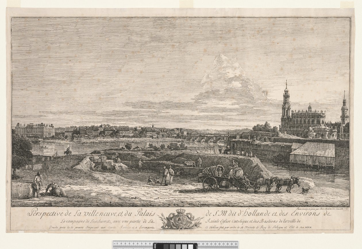 德累斯顿景观，1748年。 作者 贝尔纳多·贝洛托（Canaletto）