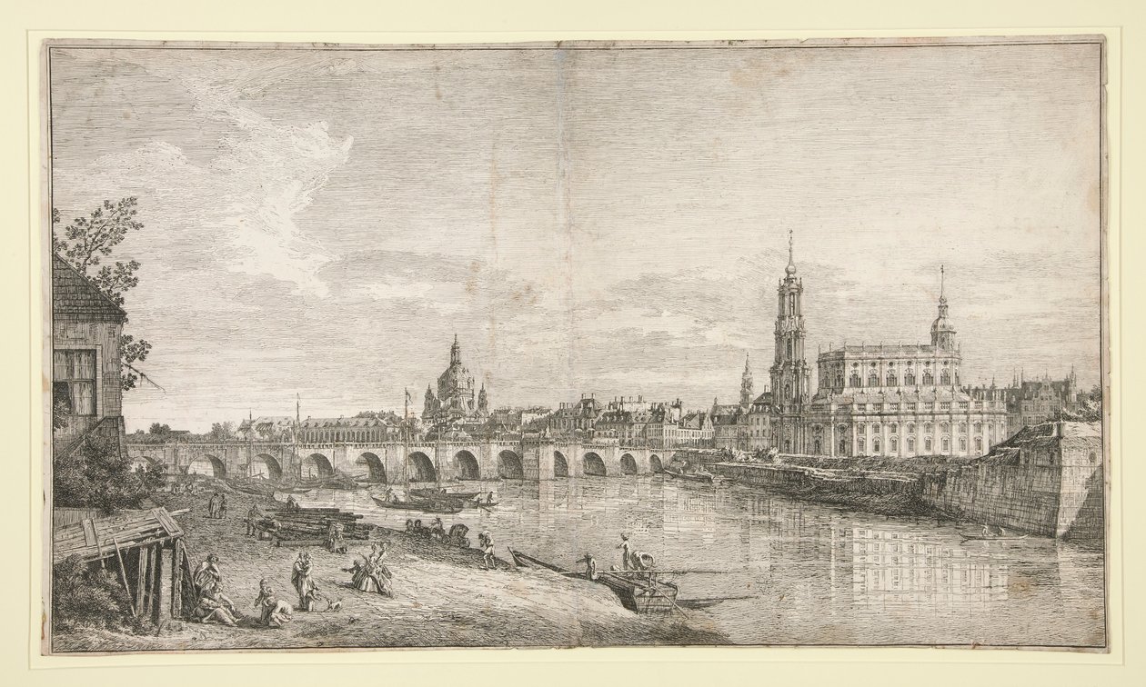 易北河上的德累斯顿大桥景观 作者 贝尔纳多·贝洛托（Canaletto）