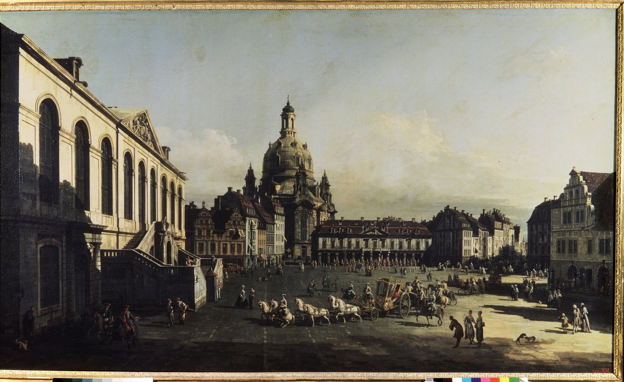 "德累斯顿新集市广场景观" (Neumarkt in Dresden) On apercoit l