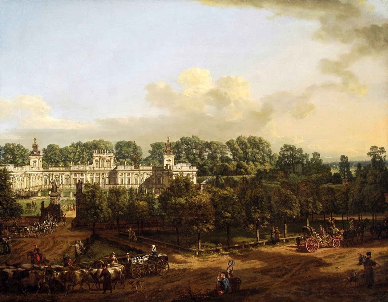 从入口处看到的威拉努夫宫。 作者 贝尔纳多·贝洛托（Canaletto）