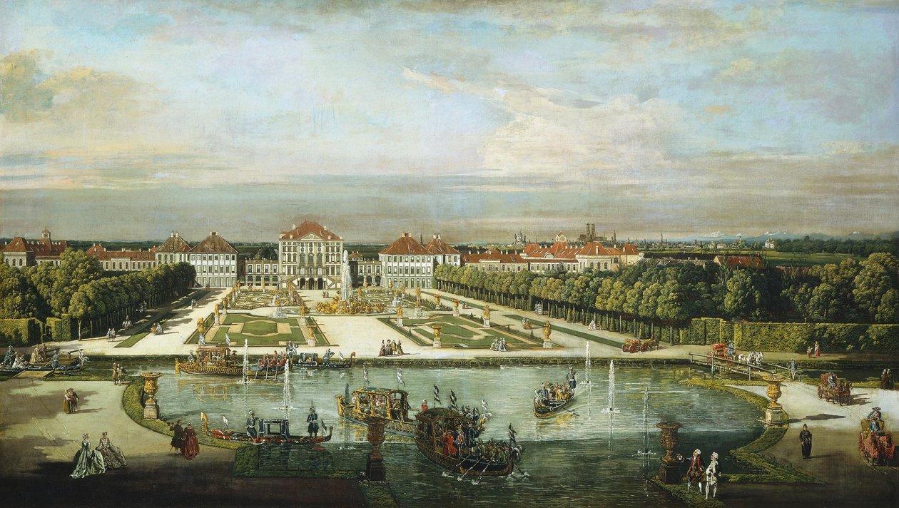 宁芬堡宫，慕尼黑 作者 贝尔纳多·贝洛托 (Bernardo Bellotto) 和车间