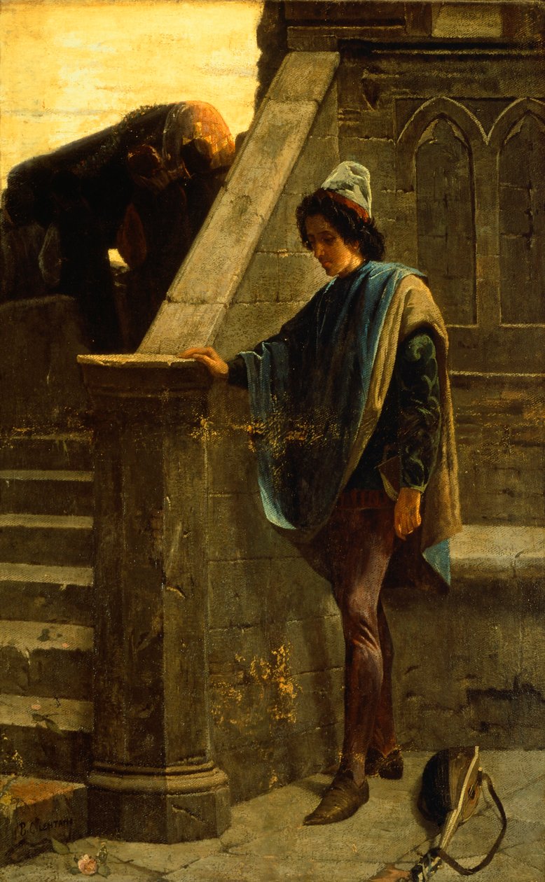 贝尔纳多·塞伦塔诺 (Bernardo Celentano)（1835-1863 年）的吟游诗人，布面油画，63x46 厘米，那不勒斯圣贾科莫宫。 作者 贝尔纳多·塞伦塔诺