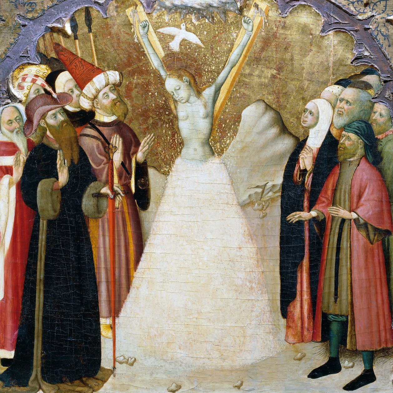 圣欧拉利亚的殉难》，维克大教堂祭坛画的前部细节，由Bernat Martorell（约1400-1452年）创作，绘于木板上。加泰罗尼亚的哥特式艺术。 作者 伯纳多·马托雷尔