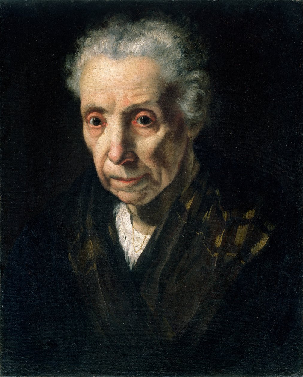 一位老妇人的头 作者 贝尔纳多·斯特罗兹（Bernardo Strozzi）