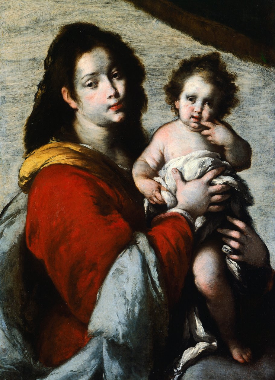圣母玛利亚和孩子 作者 贝尔纳多·斯特罗兹（Bernardo Strozzi）